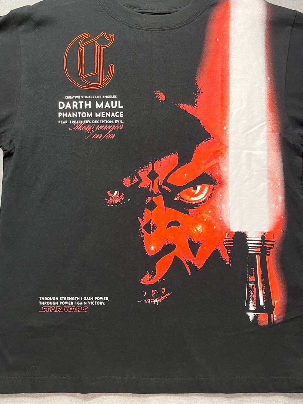 Star Wars Darth Maul Phantom Menace Graphic Tee Black Medium New